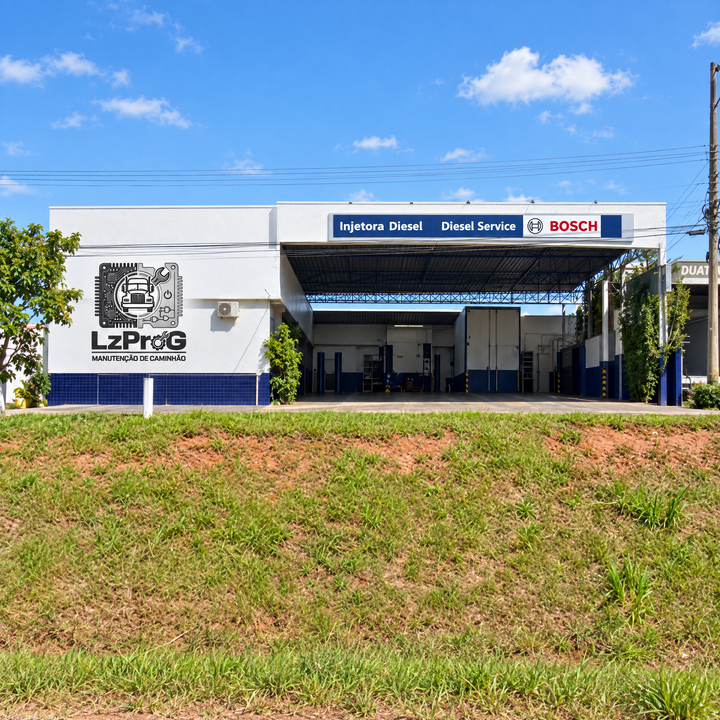 Fachada da oficina de caminhões LZ Performance Diesel em Presidente Prudente - SP